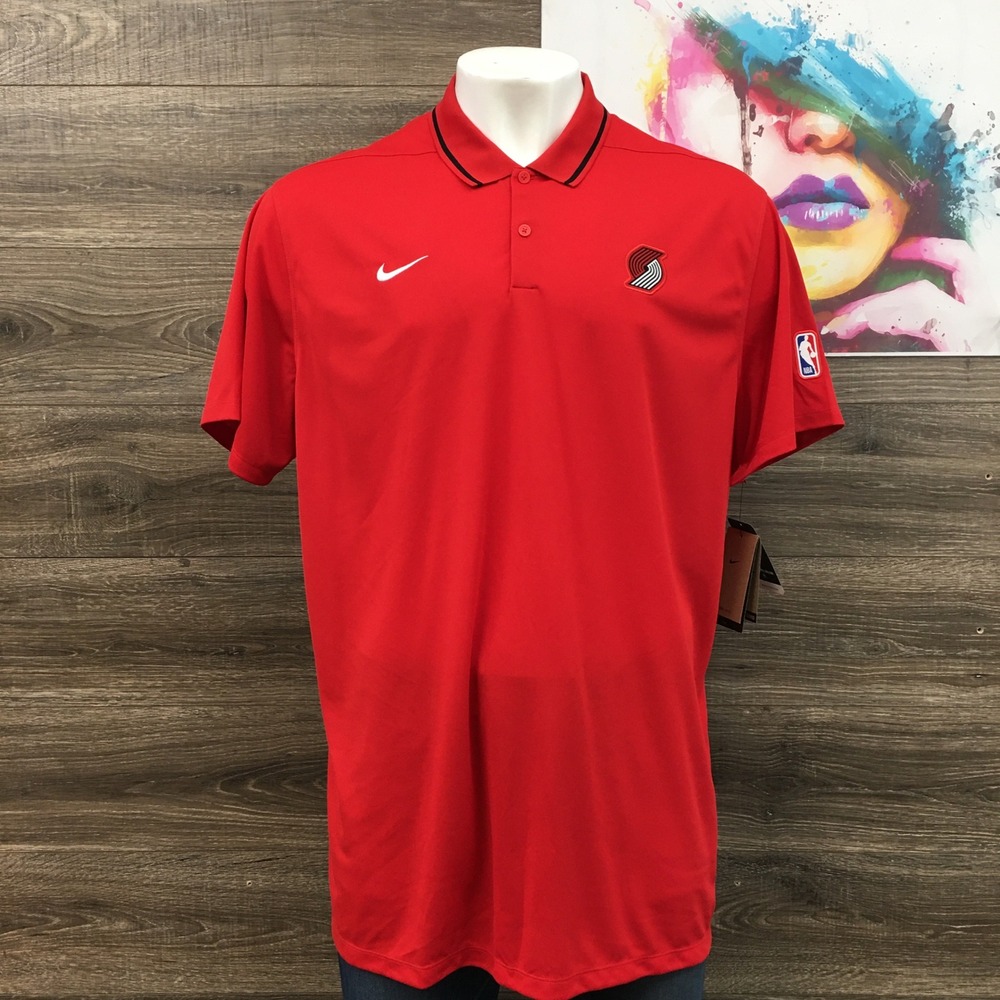 NEW! Nike Portland Trail Blazers NBA Polo Shirt Red Mens XXL Tall FB6299-657 NEW